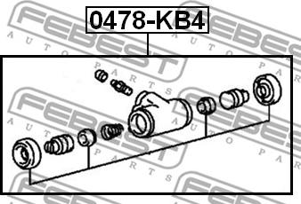 Febest 0478-KB4 - Колесный тормозной цилиндр parts5.com