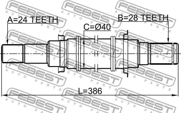 Febest 0512-BL16MT - Приводной вал parts5.com