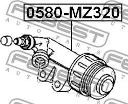 Febest 0580-MZ320 - Рабочий цилиндр, система сцепления parts5.com