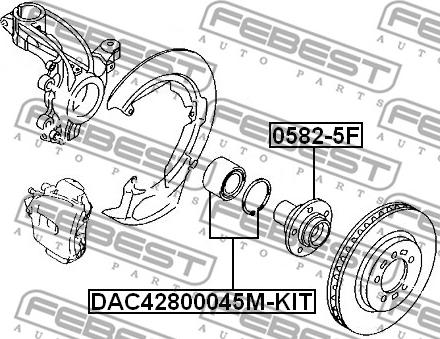 Febest 0582-5F - Ступица колеса, поворотный кулак parts5.com