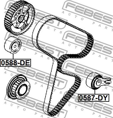 Febest 0587-DY - Натяжитель, ремень ГРМ parts5.com