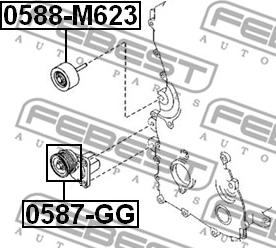 Febest 0587-GG - Направляющий ролик, поликлиновый ремень parts5.com