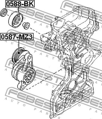 Febest 0588-BK - Направляющий ролик, поликлиновый ремень parts5.com