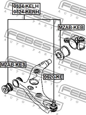 Febest 0524-KERH - Рычаг подвески колеса parts5.com