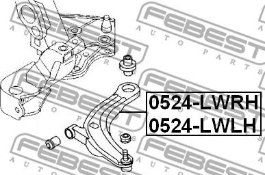 Febest 0524-LWLH - Рычаг подвески колеса parts5.com