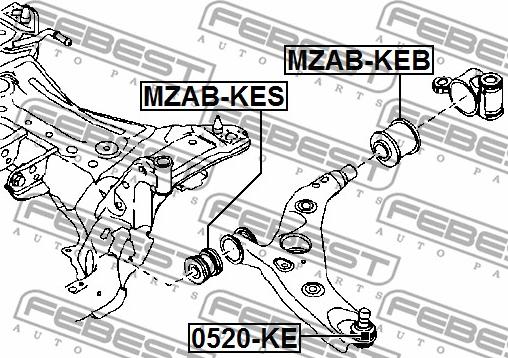 Febest MZAB-KES - Сайлентблок, рычаг подвески колеса parts5.com