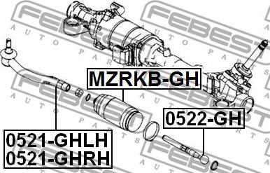 Febest 0522-GH - Осевой шарнир, рулевая тяга parts5.com