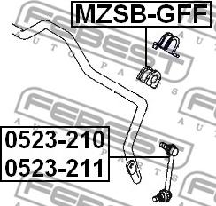 Febest MZSB-GFF - Втулка, стабилизатор parts5.com