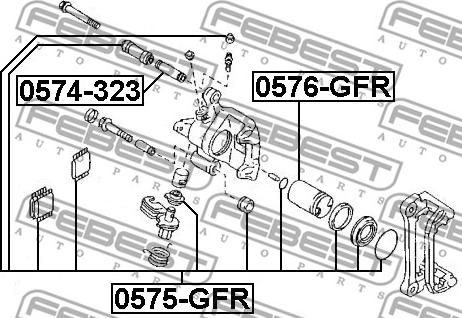 Febest 0576-GFR - Поршень, корпус скобы тормоза parts5.com