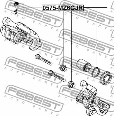 Febest 0575-MZ6GJR - Ремкомплект, тормозной суппорт parts5.com