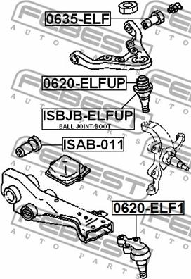 Febest 0635-ELF - Apoyo de brazo oscilante parts5.com