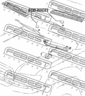 Febest 0199-WAC01 - Покрышка, рычаг стеклоочистителя parts5.com