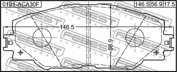 Febest 0101-ACA30F - Тормозные колодки, дисковые, комплект parts5.com