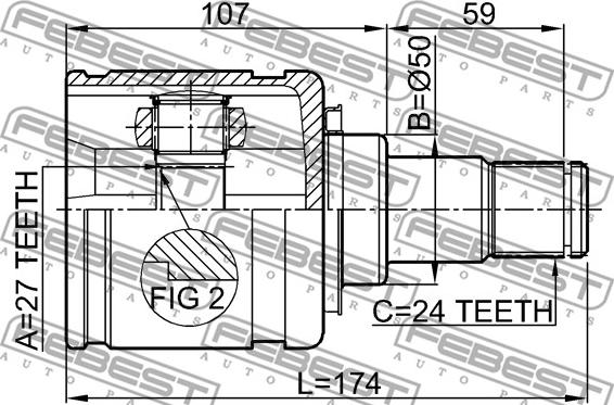 Febest 0111-GSV40LH - Шарнирный комплект, ШРУС, приводной вал parts5.com