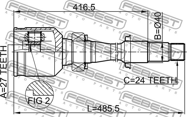 Febest 0111-MCV30RH - Шарнирный комплект, ШРУС, приводной вал parts5.com