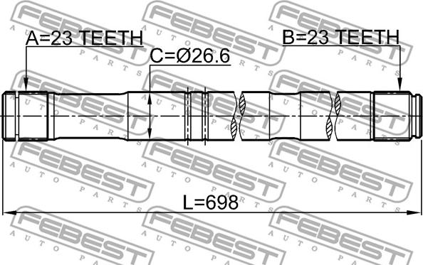 Febest 0112-ZZT251RH - Приводной вал parts5.com