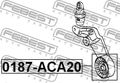 Febest 0187-ACA20 - Направляющий ролик, поликлиновый ремень parts5.com