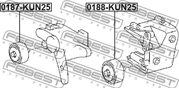 Febest 0187-KUN25 - Направляющий ролик, поликлиновый ремень parts5.com