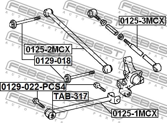 Febest 0129-022-PCS4 - Болт регулировки развала колёс parts5.com