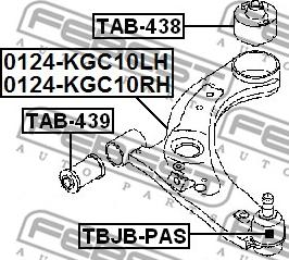 Febest TAB-439 - Сайлентблок, рычаг подвески колеса parts5.com