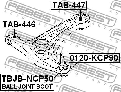 Febest 0120-KCP90 - Шаровая опора, несущий / направляющий шарнир parts5.com