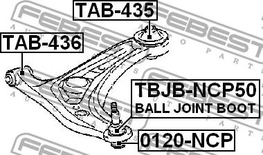 Febest TAB-435 - Сайлентблок, рычаг подвески колеса parts5.com