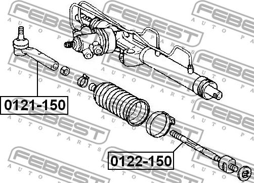 Febest 0122-150 - Осевой шарнир, рулевая тяга parts5.com