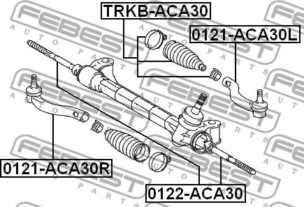 Febest 0122-ACA30 - Осевой шарнир, рулевая тяга parts5.com