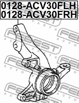 Febest 0128-ACV30FLH - Muñón del eje, suspensión de rueda parts5.com