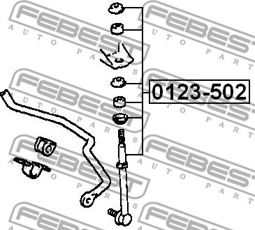 Febest 0123-502 - Тяга / стойка, стабилизатор parts5.com