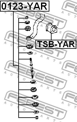 Febest 0123-YAR - Тяга / стойка, стабилизатор parts5.com