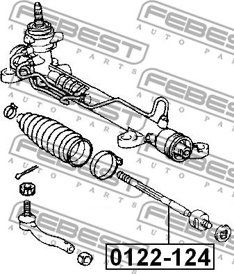 Febest 0122-124 - Осевой шарнир, рулевая тяга parts5.com