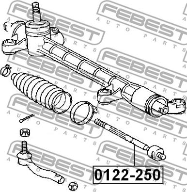 Febest 0122-250 - Осевой шарнир, рулевая тяга parts5.com