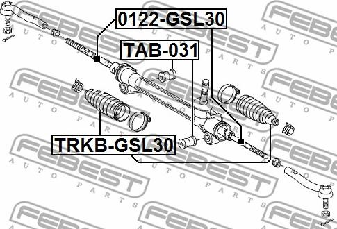 Febest 0122-GSL30 - Осевой шарнир, рулевая тяга parts5.com