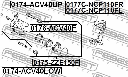 Febest 0176-ACV40F - Поршень, корпус скобы тормоза parts5.com