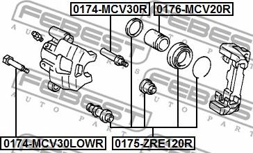 Febest 0175-ZRE120R - Ремкомплект, тормозной суппорт parts5.com