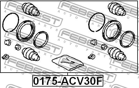 Febest 0175-ACV30F - Ремкомплект, тормозной суппорт parts5.com