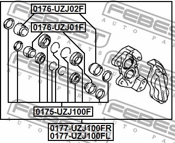 Febest 0176-UZJ01F - Поршень, корпус скобы тормоза parts5.com