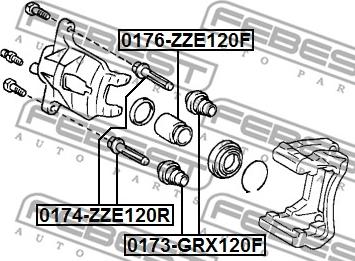 Febest 0173-GRX120F - Пыльник, управление корпуса скобы тормоза parts5.com