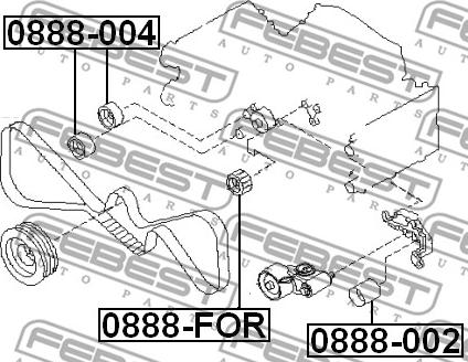 Febest 0888-FOR - Направляющий ролик, зубчатый ремень parts5.com