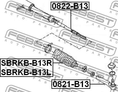 Febest 0821-B13 - Наконечник рулевой тяги, шарнир parts5.com