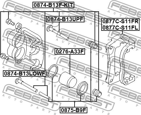 Febest 0874-B13F-KIT - Комплект направляющей гильзы parts5.com