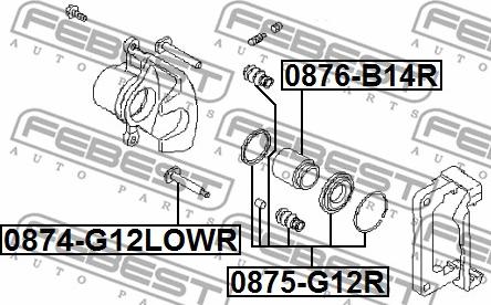 Febest 0874-G12LOWR - Направляющий болт, корпус скобы тормоза parts5.com