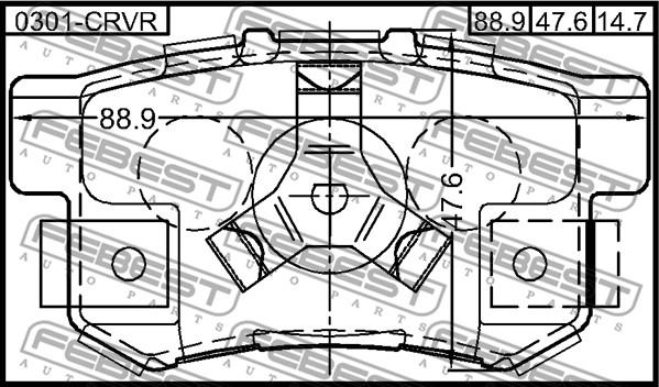 Febest 0301-CRVR - Тормозные колодки, дисковые, комплект parts5.com