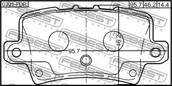 Febest 0301-FDR - Тормозные колодки, дисковые, комплект parts5.com