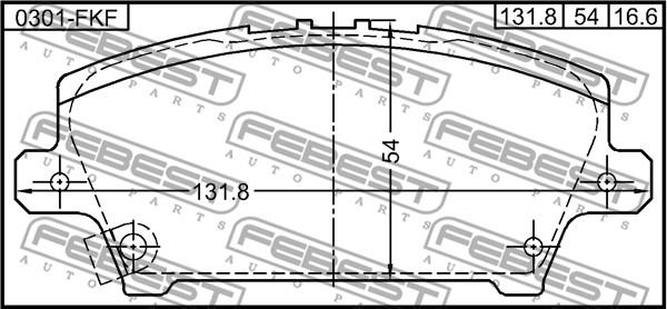 Febest 0301-FKF - Тормозные колодки, дисковые, комплект parts5.com