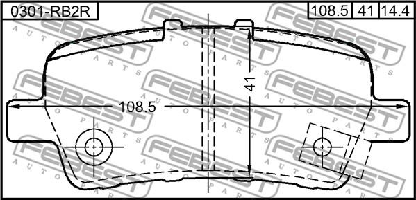 Febest 0301-RB2R - Тормозные колодки, дисковые, комплект parts5.com