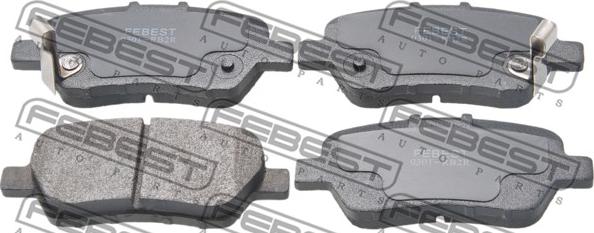 Febest 0301-RB2R - Тормозные колодки, дисковые, комплект parts5.com