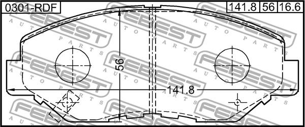 Febest 0301-RDF - Тормозные колодки, дисковые, комплект parts5.com