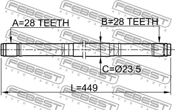 Febest 0312-EK3RH - Приводной вал parts5.com